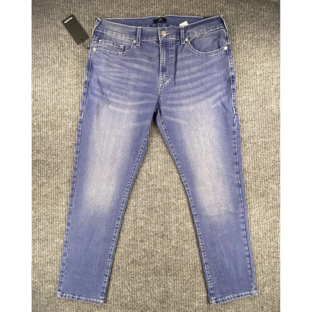 True Religion Geno Big T NF Slim Jeans Men's Size 38 Medium Neptune Wash NWT